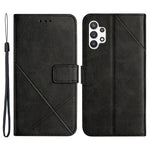Ensfarvet linjeaftryk PU-lædertelefoncover til Samsung Galaxy A13 4G, Folio Flip Wallet Foldbart Stand Design Telefonetui