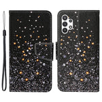 Mønstertrykt PU-læderetui med krydstekstur til Samsung Galaxy A13 4G, foldeetui med fuld dækning, pung, læderstativ, telefoncover + rem