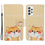 Pattern-Printing Cross Texture PU Leather Case for Samsung Galaxy A23 5G (Global Version) / 4G, Drop-Resistant Complete Covering Leather Wallet Stand Phone Shell + Strap
