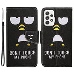 Pattern-Printing Cross Texture PU Leather Case for Samsung Galaxy A23 5G (Global Version) / 4G, Drop-Resistant Complete Covering Leather Wallet Stand Phone Shell + Strap