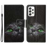 Pattern-Printing Cross Texture PU Leather Case for Samsung Galaxy A23 5G (Global Version) / 4G, Drop-Resistant Complete Covering Leather Wallet Stand Phone Shell + Strap