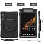 For Samsung Galaxy Tab S8 Ultra X900 / X906 / S9 Ultra X910 Rotary Kickstand PC + Silicone Tablet Case with Shoulder Strap