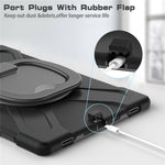 For Samsung Galaxy Tab S8 Ultra X900 / X906 / S9 Ultra X910 Rotary Kickstand PC + Silicone Tablet Case with Shoulder Strap