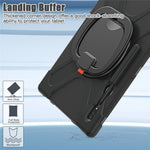 For Samsung Galaxy Tab S8 Ultra X900 / X906 / S9 Ultra X910 Rotary Kickstand PC + Silicone Tablet Case with Shoulder Strap