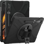 For Samsung Galaxy Tab S8 Ultra X900 / X906 / S9 Ultra X910 Hand Strap Tablet Case Hard PC + Soft TPU Shockproof Cover
