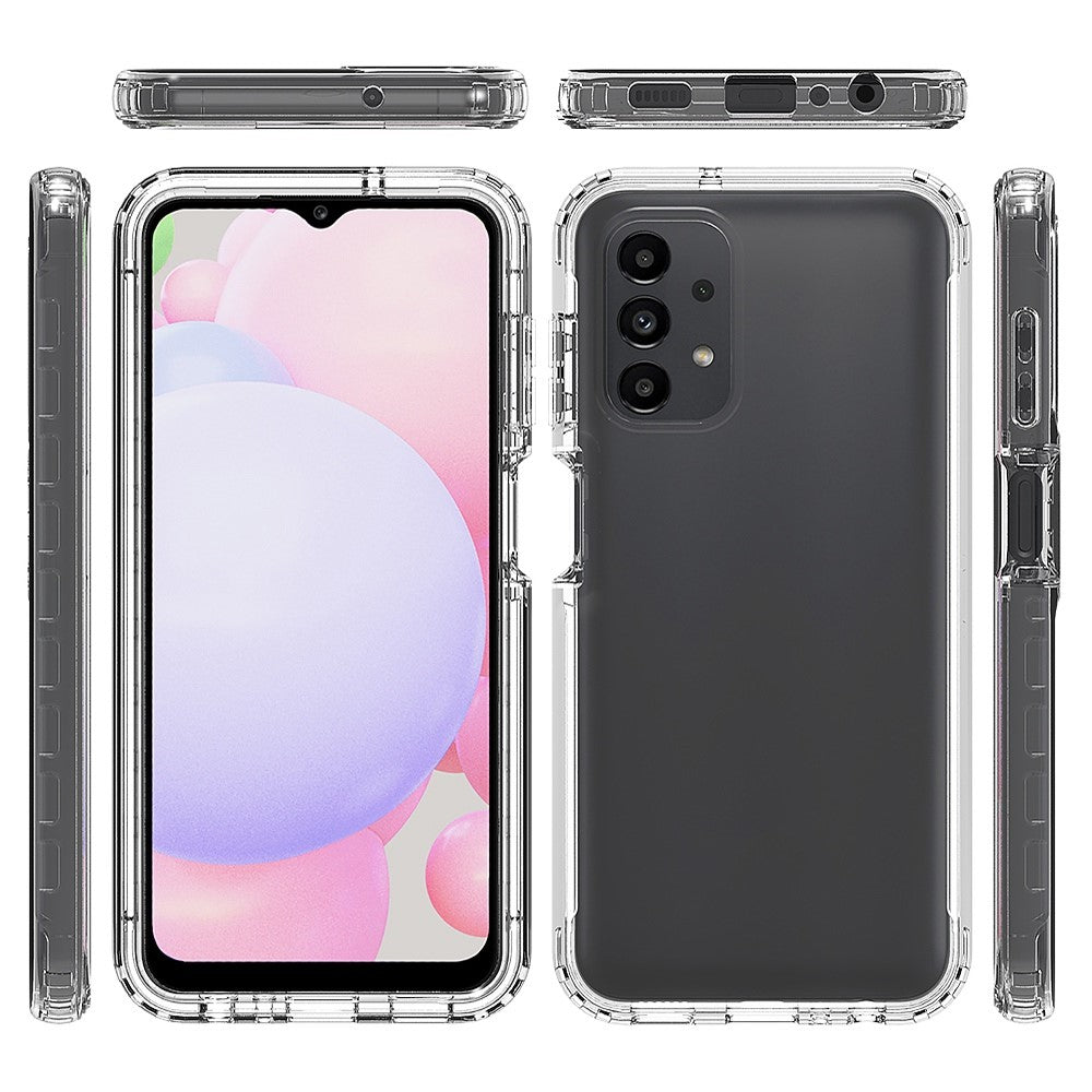 3-i-1 PC+TPU Hybrid Telefoncover til Samsung Galaxy A13 4G, Gradient Komplet Dækkende Anti-ridse Mobiltelefoncover med PET Skærmbeskytter