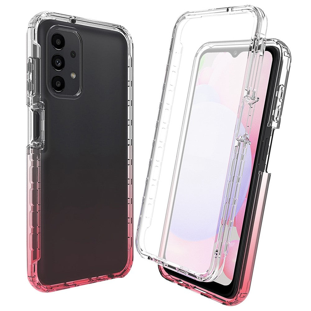 3-i-1 PC+TPU Hybrid Telefoncover til Samsung Galaxy A13 4G, Gradient Komplet Dækkende Anti-ridse Mobiltelefoncover med PET Skærmbeskytter