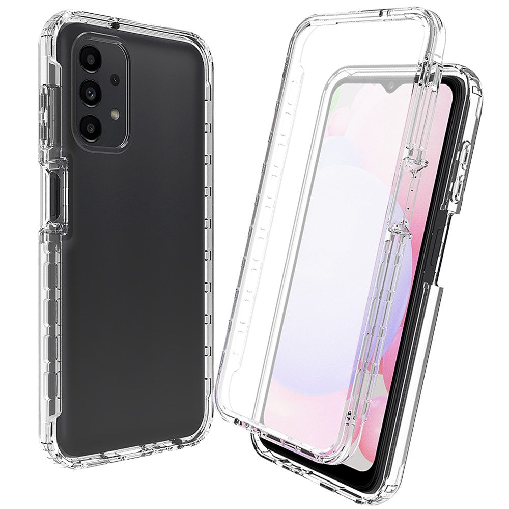 3-i-1 PC+TPU Hybrid Telefoncover til Samsung Galaxy A13 4G, Gradient Komplet Dækkende Anti-ridse Mobiltelefoncover med PET Skærmbeskytter