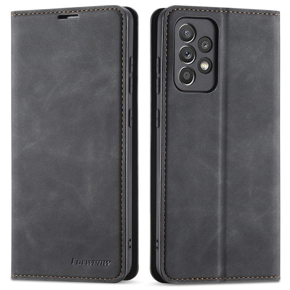 FORWENW for Samsung Galaxy A33 5G Fantasy Series Skin-touch Shockproof Anti-scratch PU Leather Stand Wallet Style Phone Case