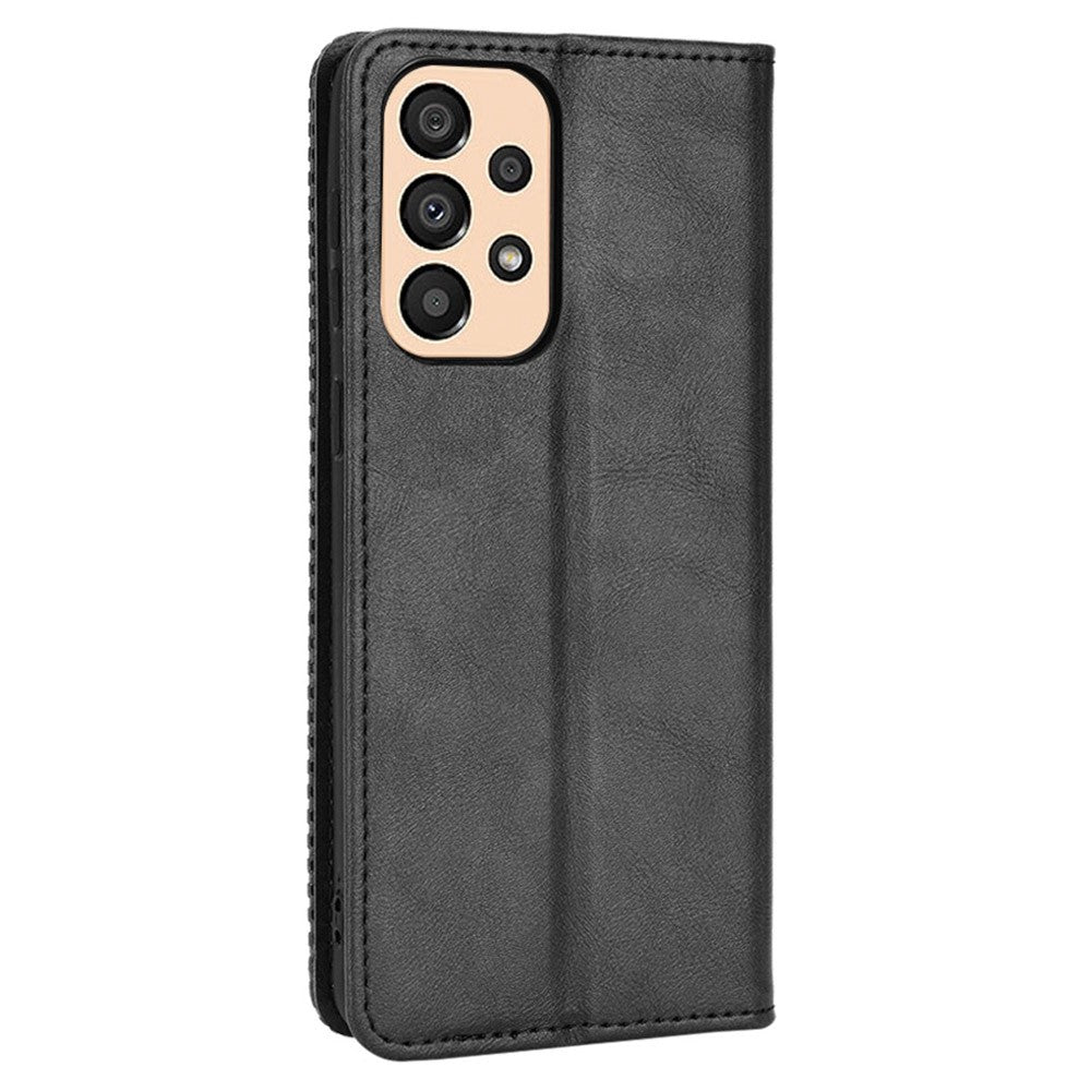 Samsung Galaxy A23 5G (Global version) / 4G / M23 5G / F23 5G Retro textur PU-läder plånboksfodral mosaiktryckt magnetiskt mobilskal med automatisk stängning