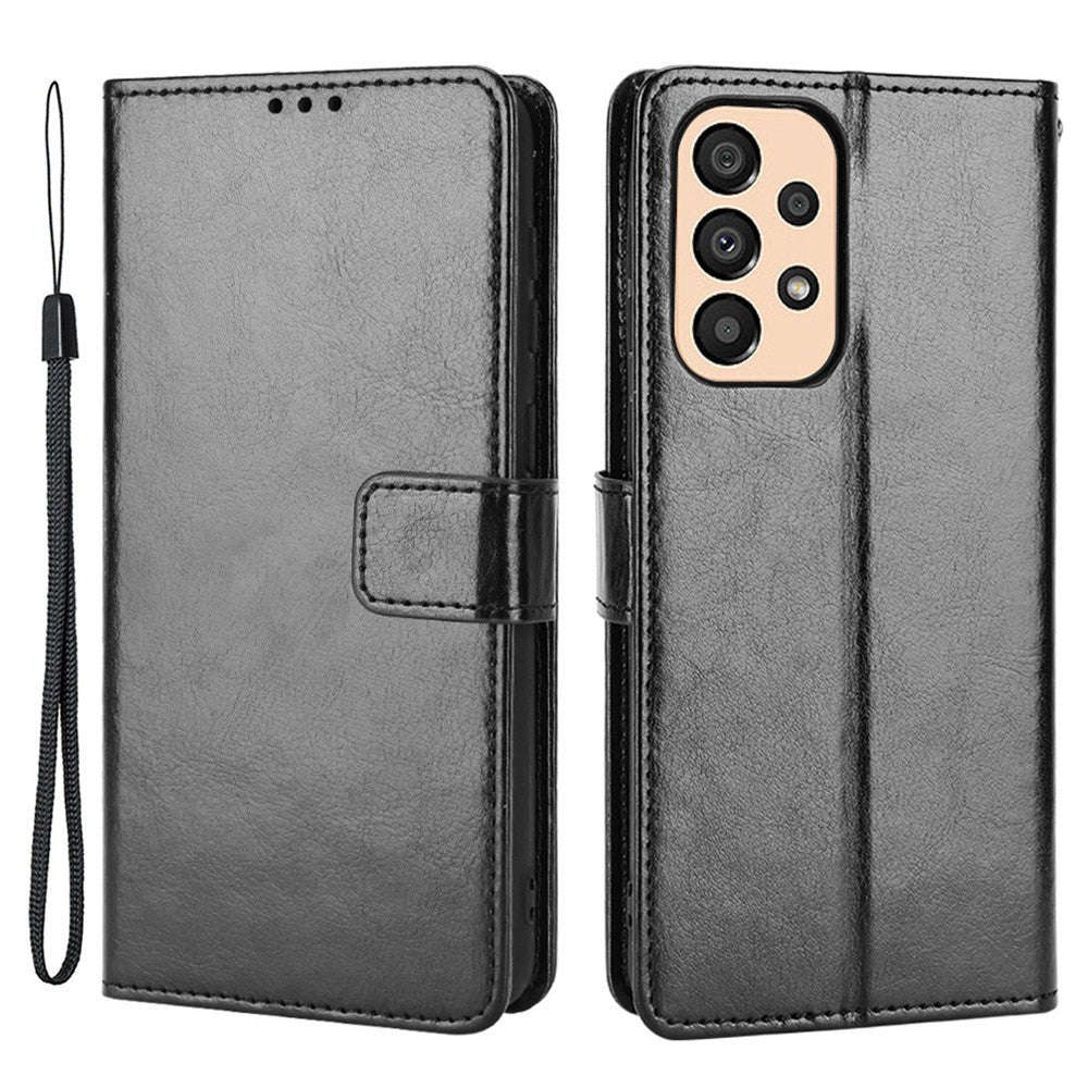 Samsung Galaxy A23 5G (Global version) / 4G / M23 5G / F23 5G PU-läder Crazy Horse textur stativfodral reptåligt plånboksfodral för mobilmobil
