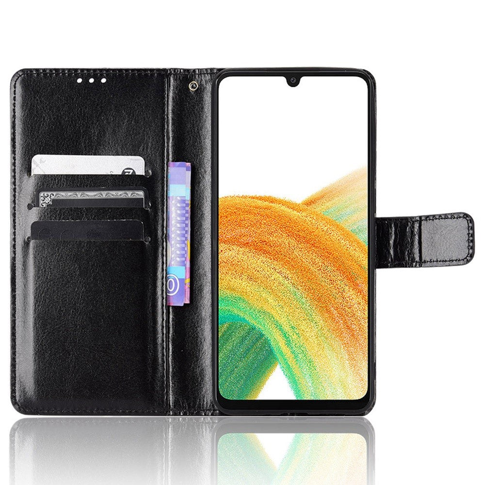 Samsung Galaxy A23 5G (Global version) / 4G / M23 5G / F23 5G PU-läder Crazy Horse textur stativfodral reptåligt plånboksfodral för mobilmobil