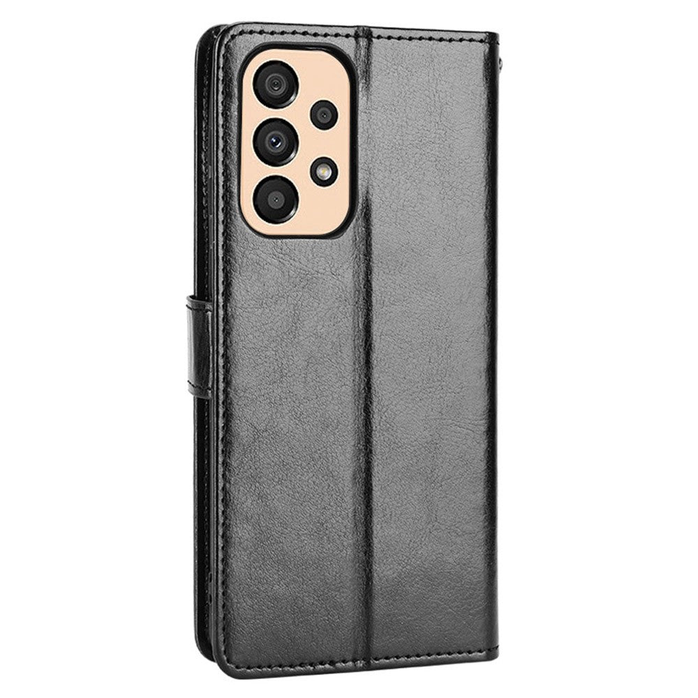 Samsung Galaxy A23 5G (Global version) / 4G / M23 5G / F23 5G PU-läder Crazy Horse textur stativfodral reptåligt plånboksfodral för mobilmobil