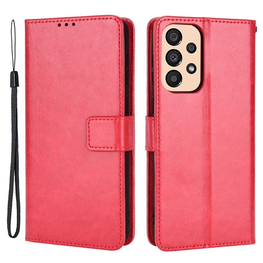 Samsung Galaxy A23 5G (Global version) / 4G / M23 5G / F23 5G PU-läder Crazy Horse textur stativfodral reptåligt plånboksfodral för mobilmobil