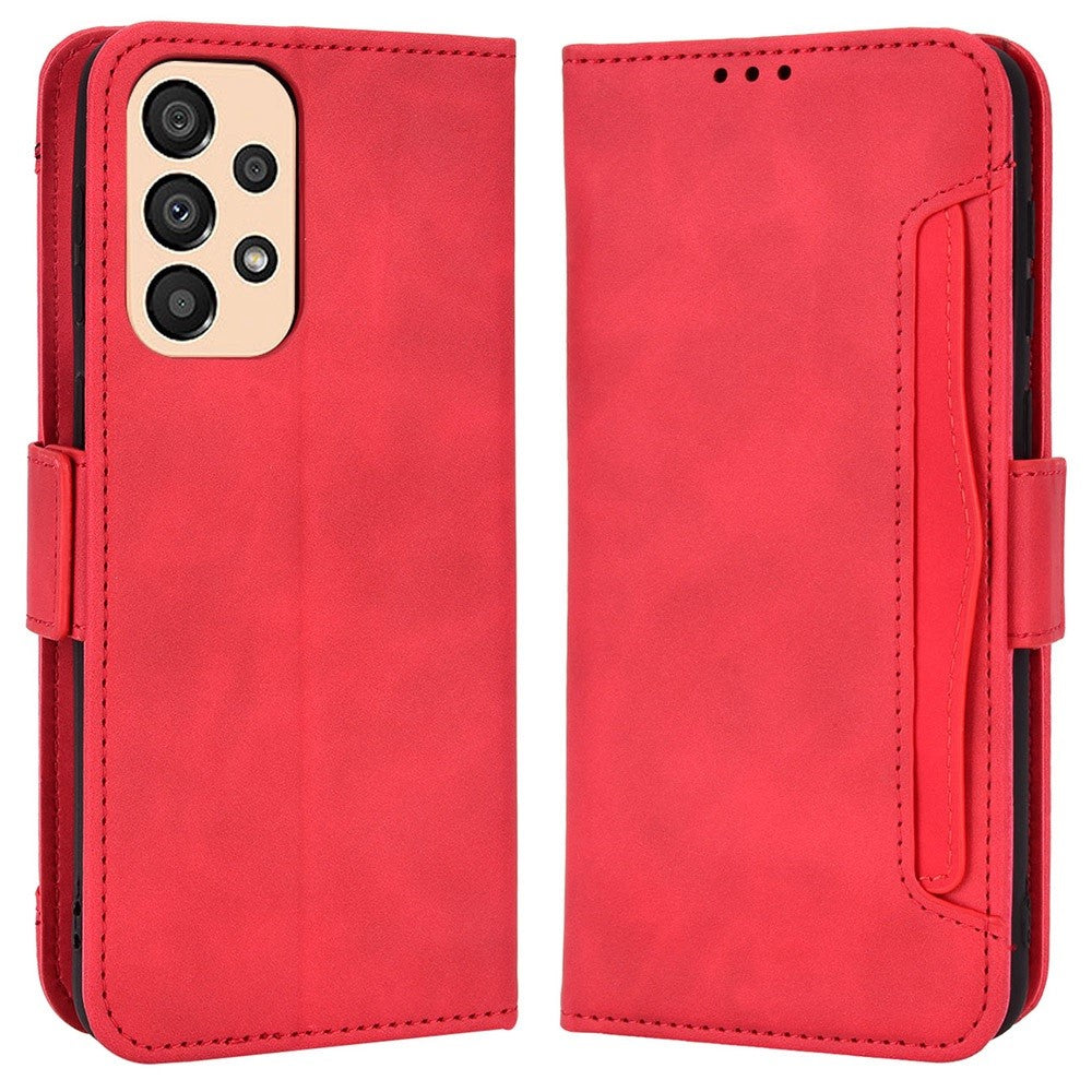 For Samsung Galaxy A33 5G Multiple Card Slots Phone Cover PU Leather Wallet Stand Folio Flip Case