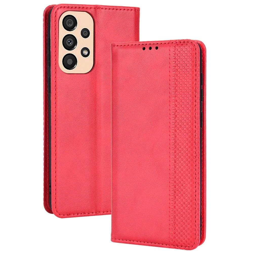 Samsung Galaxy A33 5G Retro PU-läder plånboksfodral med mosaiktryck, magnetstängning, justerbart stativ