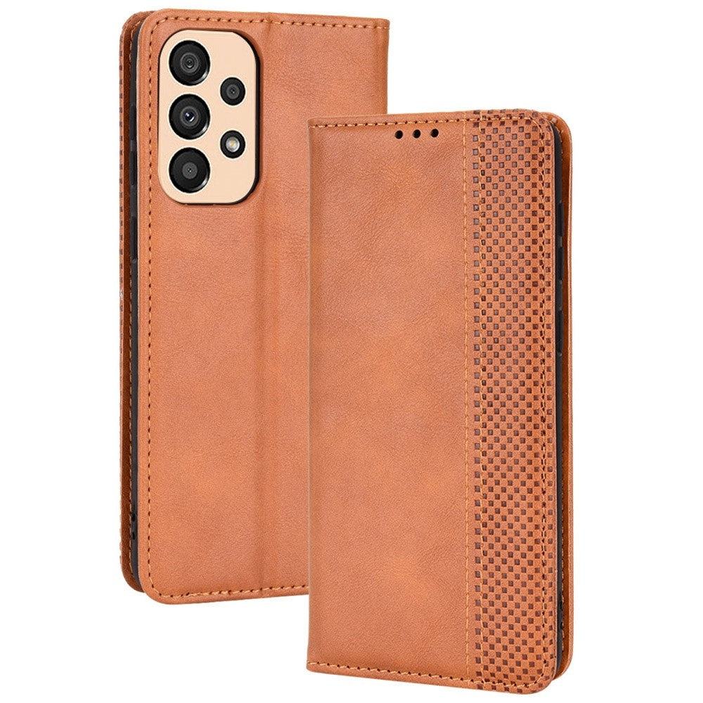 Samsung Galaxy A33 5G Retro PU-läder plånboksfodral med mosaiktryck, magnetstängning, justerbart stativ
