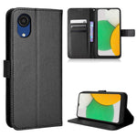 For Samsung Galaxy A03 Core Shockproof Wallet Stand View Protective Cover Diamond Texture Soft PU Leather Flip Case with Strap