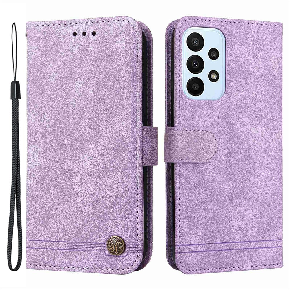 Samsung Galaxy A23 5G (Global version) / 4G / M23 5G / F23 5G-læderpung, Skin Touch-mobilcover, stativ med rem