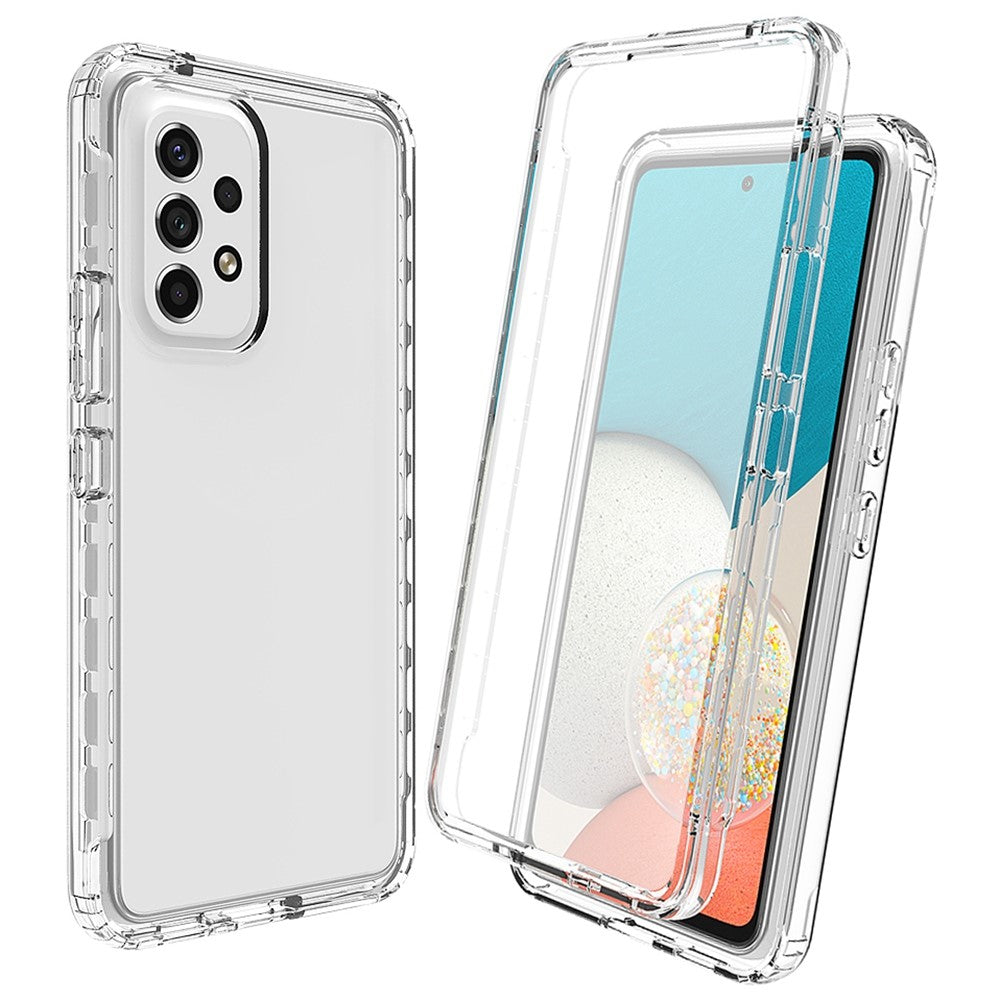 3-in-1 PC+TPU Hybrid Case for Samsung Galaxy A53 5G, Gradient Well-protected Shockproof Mobile Phone Cover with PET Screen Protector
