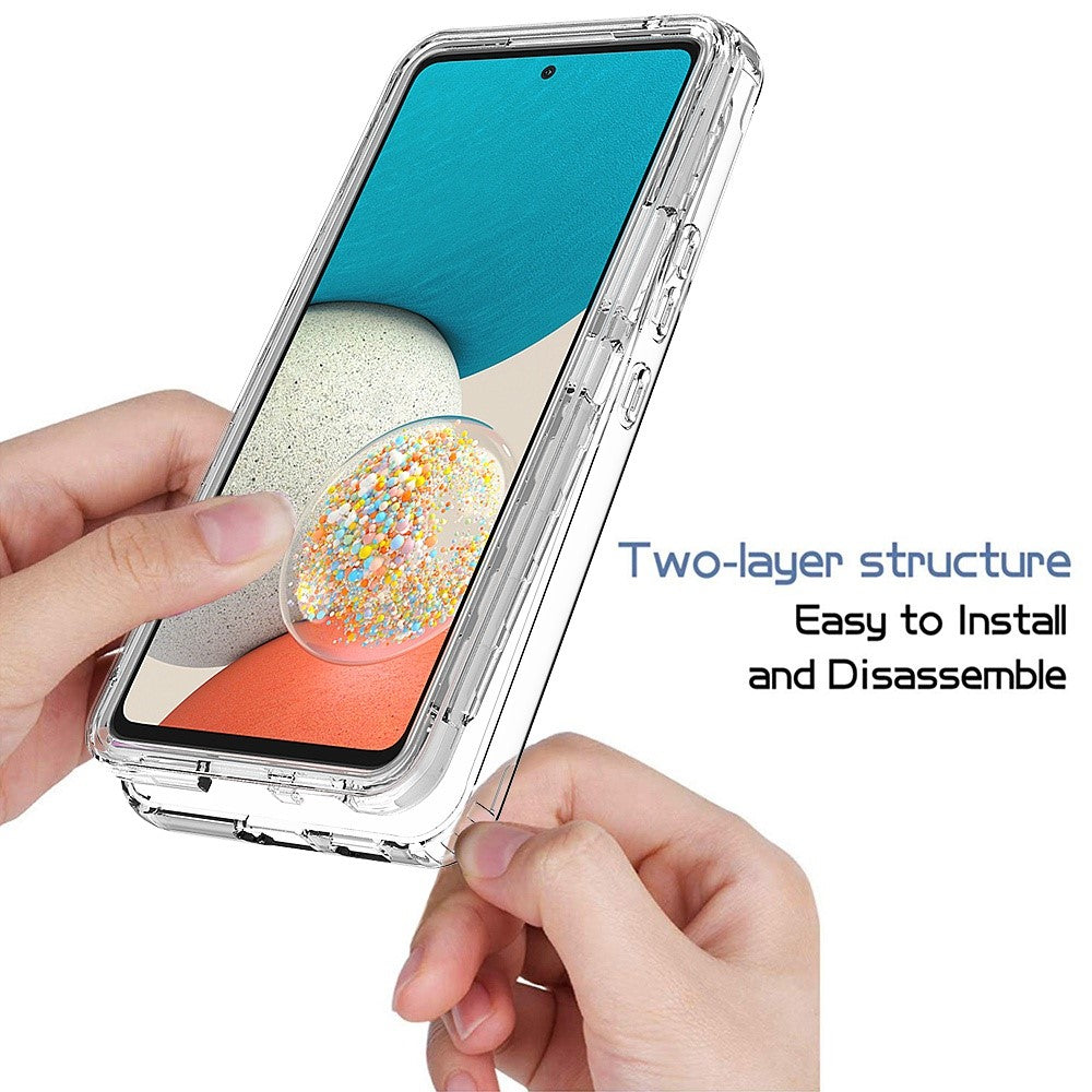 3-in-1 PC+TPU Hybrid Case for Samsung Galaxy A53 5G, Gradient Well-protected Shockproof Mobile Phone Cover with PET Screen Protector