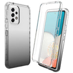 3-in-1 PC+TPU Hybrid Case for Samsung Galaxy A53 5G, Gradient Well-protected Shockproof Mobile Phone Cover with PET Screen Protector