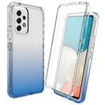 3-in-1 PC+TPU Hybrid Case for Samsung Galaxy A53 5G, Gradient Well-protected Shockproof Mobile Phone Cover with PET Screen Protector