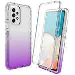 3-in-1 PC+TPU Hybrid Case for Samsung Galaxy A53 5G, Gradient Well-protected Shockproof Mobile Phone Cover with PET Screen Protector