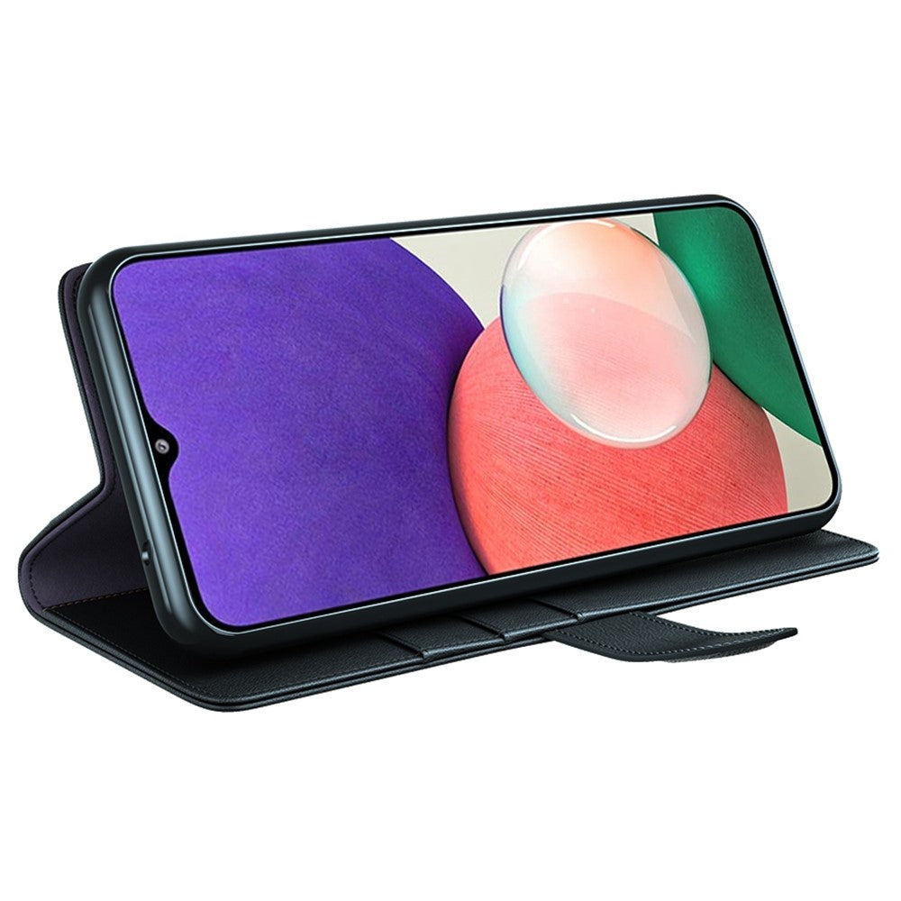 Til Samsung Galaxy A22 5G (EU-version) Splitlæder Ægte Læder Fuld Beskyttelse Pung Stand Telefoncover