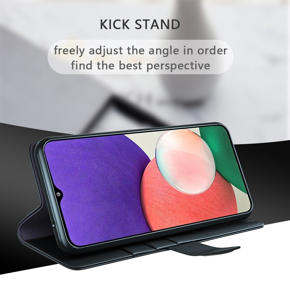 Til Samsung Galaxy A22 5G (EU-version) Splitlæder Ægte Læder Fuld Beskyttelse Pung Stand Telefoncover