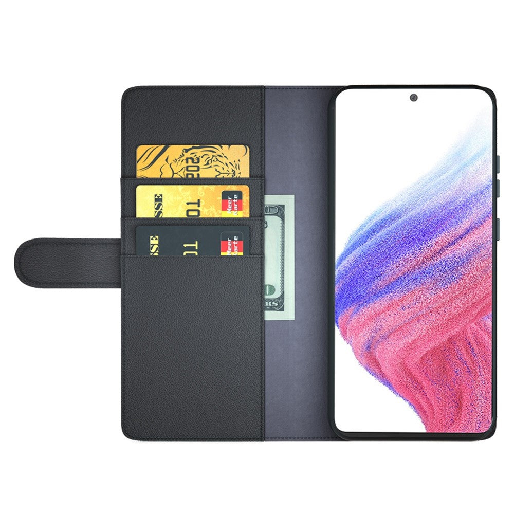 For Samsung Galaxy A53 5G Wallet Case Split Leather Genuine Leather Folio Flip Stand Shockproof Cover