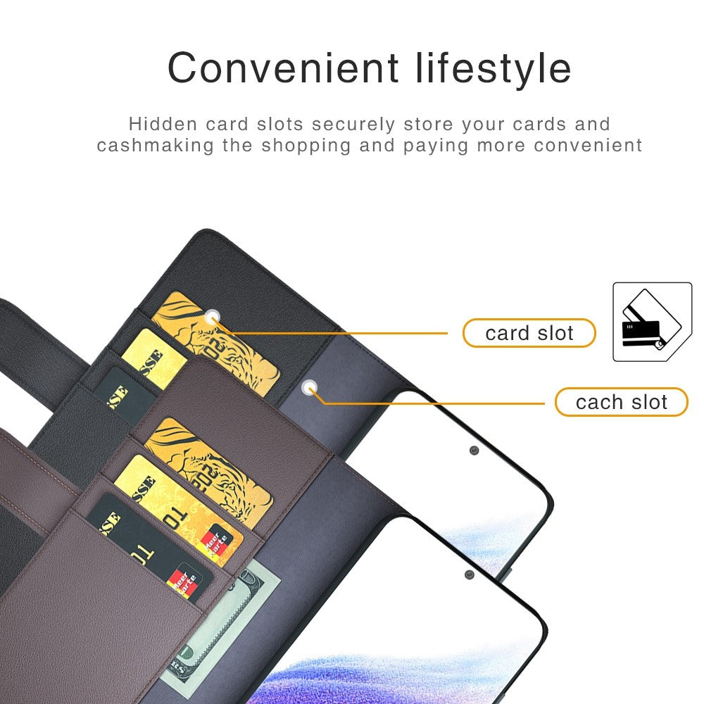 For Samsung Galaxy A53 5G Wallet Case Split Leather Genuine Leather Folio Flip Stand Shockproof Cover