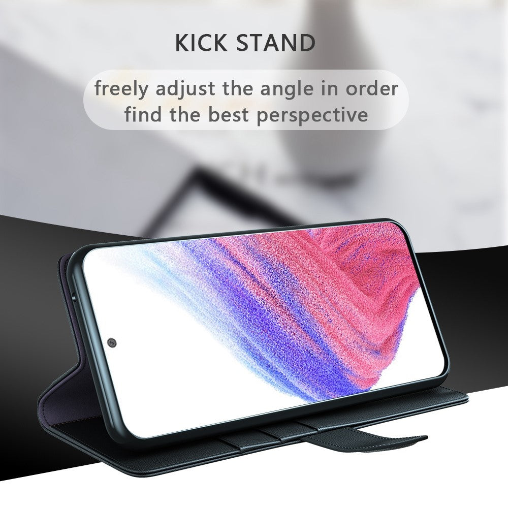 For Samsung Galaxy A53 5G Wallet Case Split Leather Genuine Leather Folio Flip Stand Shockproof Cover
