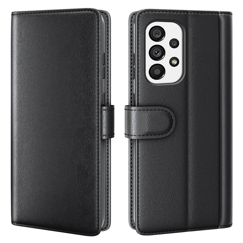 For Samsung Galaxy A33 5G Stand Wallet Phone Case Split Leather Genuine Leather Folio Flip Protective Cover