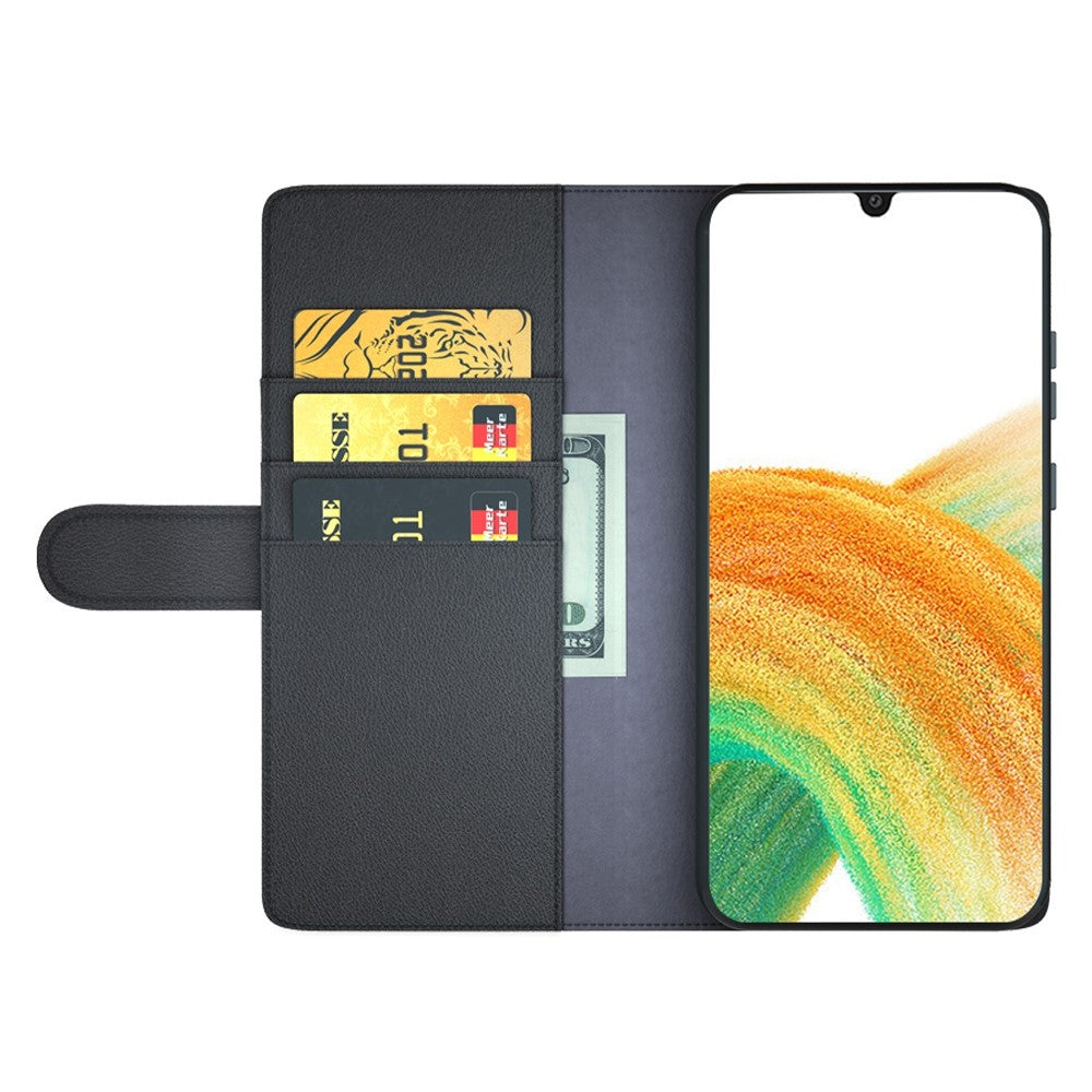 For Samsung Galaxy A33 5G Stand Wallet Phone Case Split Leather Genuine Leather Folio Flip Protective Cover