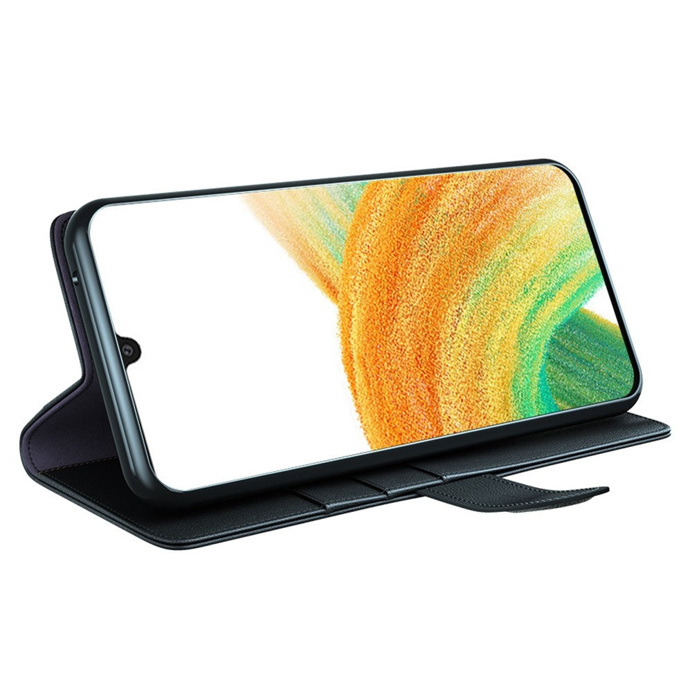 For Samsung Galaxy A33 5G Stand Wallet Phone Case Split Leather Genuine Leather Folio Flip Protective Cover