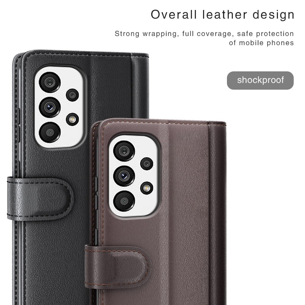 For Samsung Galaxy A33 5G Stand Wallet Phone Case Split Leather Genuine Leather Folio Flip Protective Cover