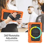 Samsung Galaxy Tab S8+ Wi-Fi SM-X800/5G SM-X806B/SM-X806U/SM-X806N 12,4" (2022) skærmbeskyttende tabletcover i PC + silikone + PET med skulderrem og stander