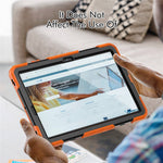 Samsung Galaxy Tab S8+ Wi-Fi SM-X800/5G SM-X806B/SM-X806U/SM-X806N 12,4" (2022) skærmbeskyttende tabletcover i PC + silikone + PET med skulderrem og stander