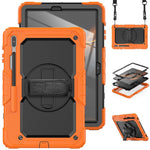 Samsung Galaxy Tab S8+ Wi-Fi SM-X800/5G SM-X806B/SM-X806U/SM-X806N 12,4" (2022) skærmbeskyttende tabletcover i PC + silikone + PET med skulderrem og stander