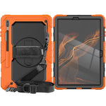 Samsung Galaxy Tab S8+ Wi-Fi SM-X800/5G SM-X806B/SM-X806U/SM-X806N 12,4" (2022) skærmbeskyttende tabletcover i PC + silikone + PET med skulderrem og stander