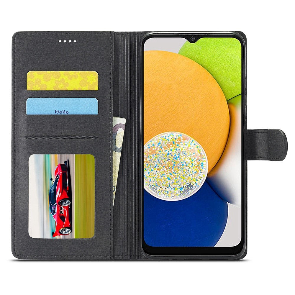 LC.IMEEKE til Samsung Galaxy A03 (164,2 mm) – ridsefast tekstureret PU-læder flip-cover med stander og pungfunktion – mobiltelefoncover