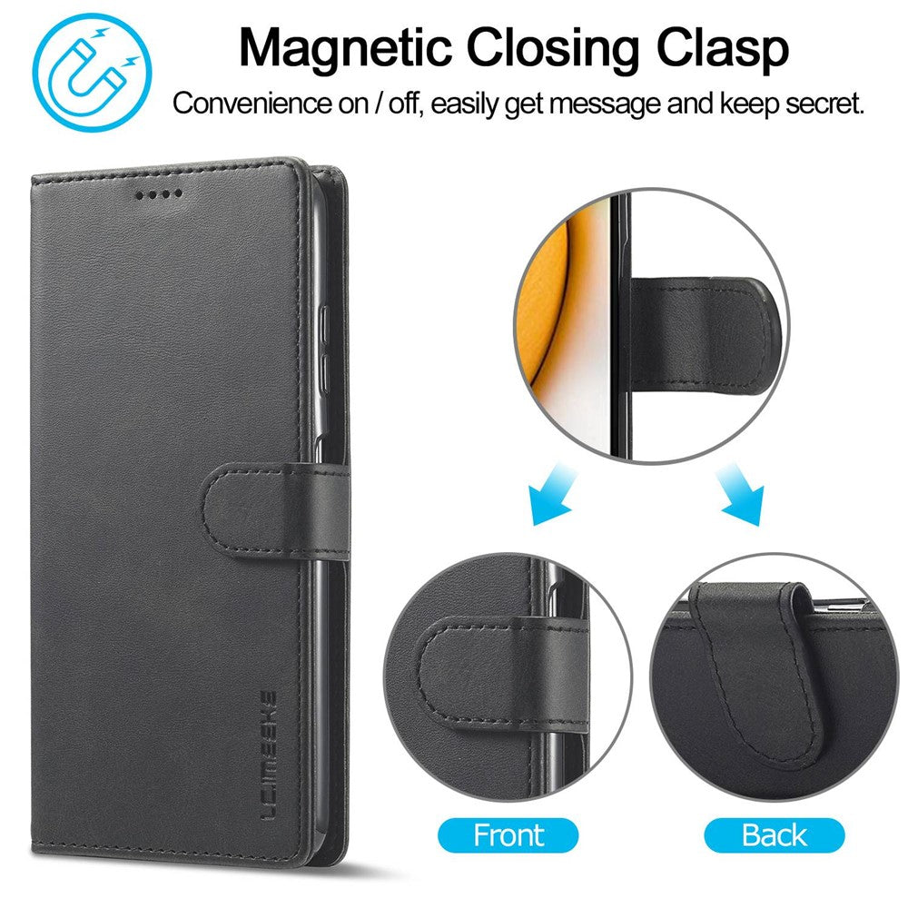 LC.IMEEKE til Samsung Galaxy A03 (164,2 mm) – ridsefast tekstureret PU-læder flip-cover med stander og pungfunktion – mobiltelefoncover