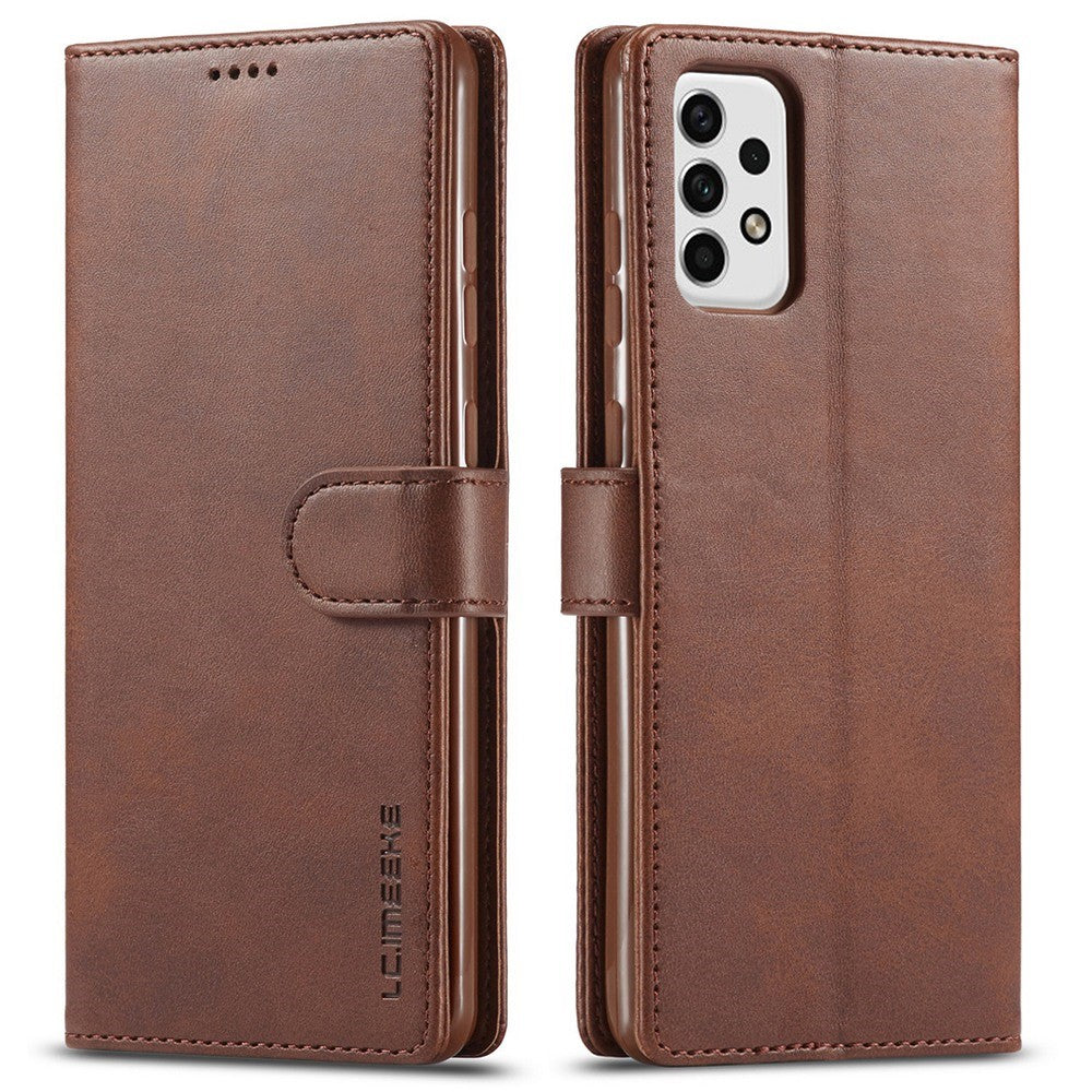 LC.IMEEKE för Samsung Galaxy A23 4G / 5G (Global version) / M23 5G / F23 5G stötsäkert texturerat PU-läder flipfodral med stativ plånboksfodral mobilmobilfodral