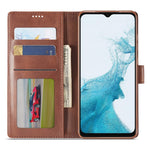 LC.IMEEKE for Samsung Galaxy A23 4G / 5G (Global Version) / M23 5G / F23 5G Shockproof Textured PU Leather Flip Folio Stand Wallet Case Mobile Phone Case Cover