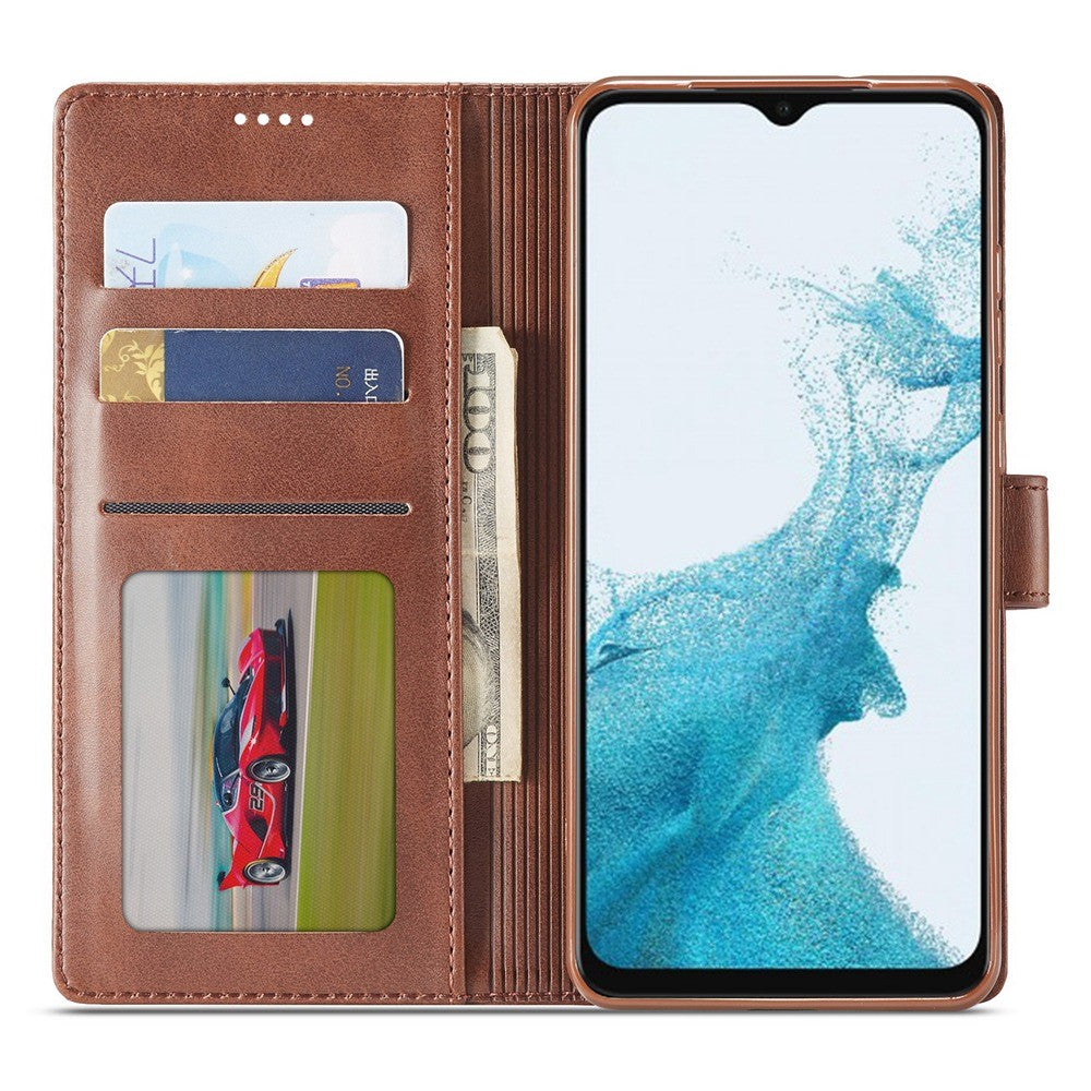LC.IMEEKE for Samsung Galaxy A23 4G / 5G (Global Version) / M23 5G / F23 5G Shockproof Textured PU Leather Flip Folio Stand Wallet Case Mobile Phone Case Cover