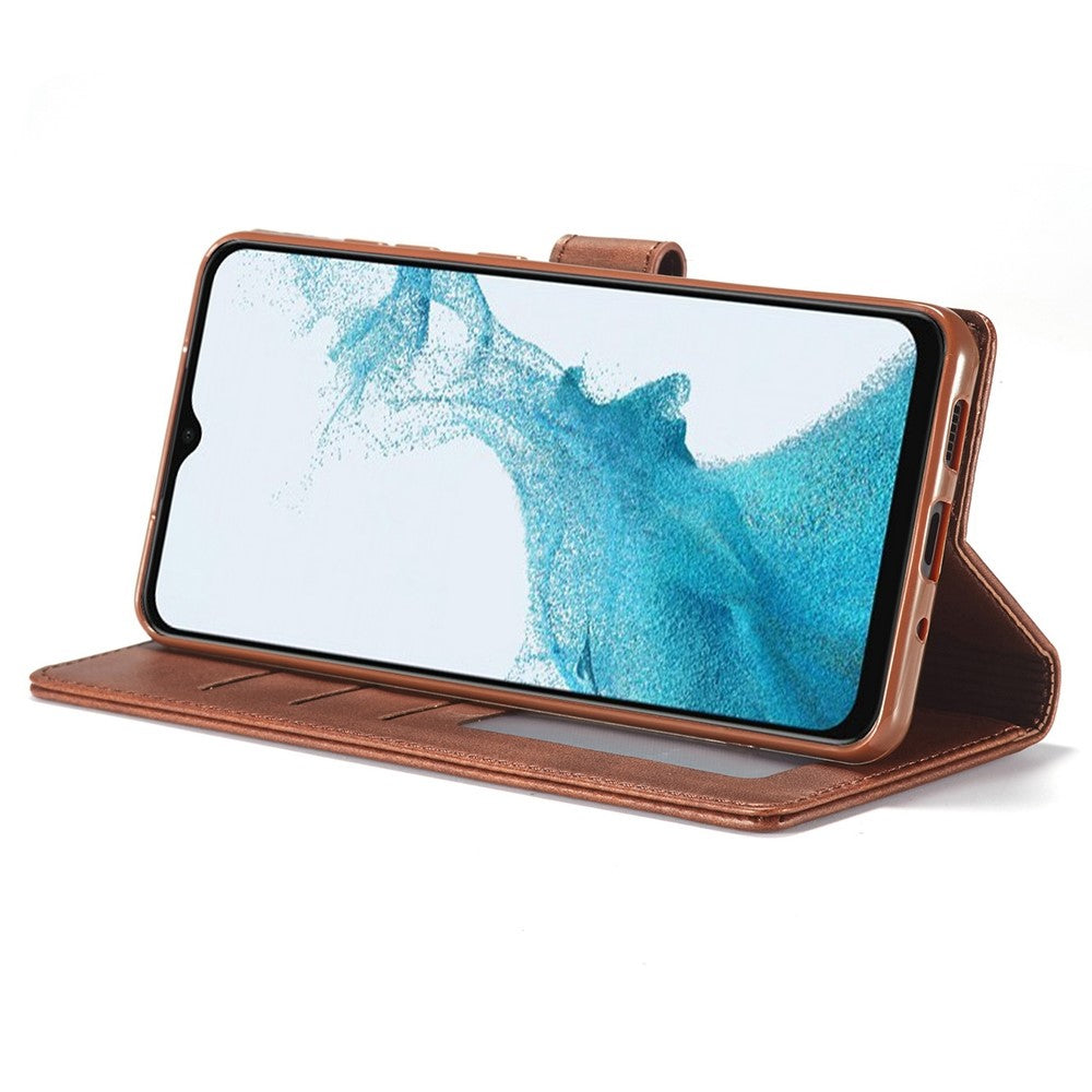 LC.IMEEKE för Samsung Galaxy A23 4G / 5G (Global version) / M23 5G / F23 5G stötsäkert texturerat PU-läder flipfodral med stativ plånboksfodral mobilmobilfodral