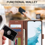 LC.IMEEKE for Samsung Galaxy A23 4G / 5G (Global Version) / M23 5G / F23 5G Shockproof Textured PU Leather Flip Folio Stand Wallet Case Mobile Phone Case Cover