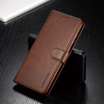 LC.IMEEKE for Samsung Galaxy A23 4G / 5G (Global Version) / M23 5G / F23 5G Shockproof Textured PU Leather Flip Folio Stand Wallet Case Mobile Phone Case Cover