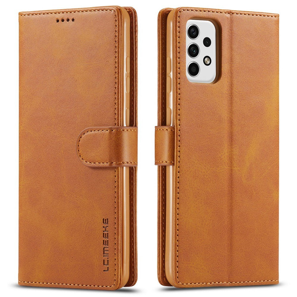 LC.IMEEKE för Samsung Galaxy A23 4G / 5G (Global version) / M23 5G / F23 5G stötsäkert texturerat PU-läder flipfodral med stativ plånboksfodral mobilmobilfodral